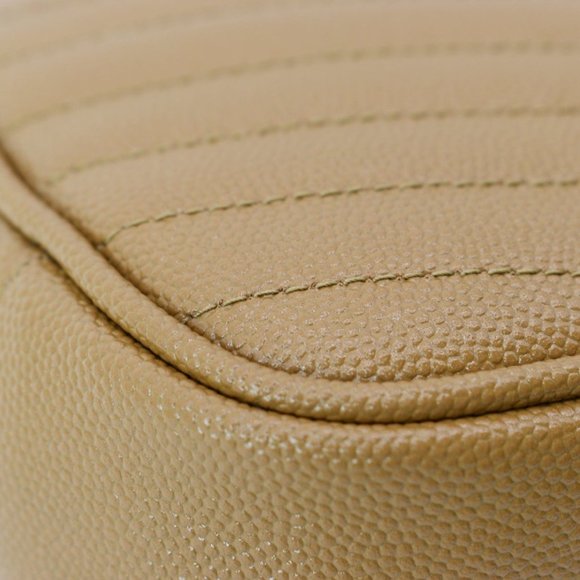 YVES SAINT LAURENT  Mini Lou Grain De Poudre Camera Crossbody Bag Dark Natural - Picture 7 of 11